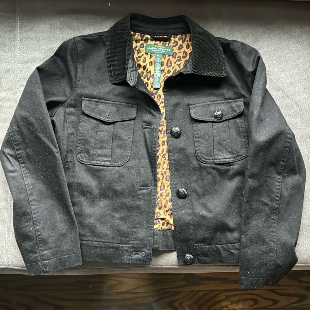 LRL Ralph Lauren Jeans Co. Black Denim Jacket women’s petite large